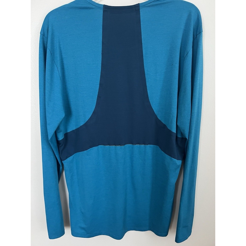 Lululemon Fast Free Reflective Long Sleeve Shirt Heathered aqua marine SZ Large - Picture 2 of 5